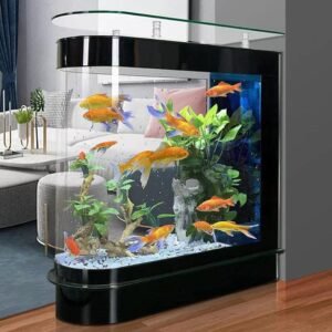 Black Fish Tank 124 Gallon LED Aquarium