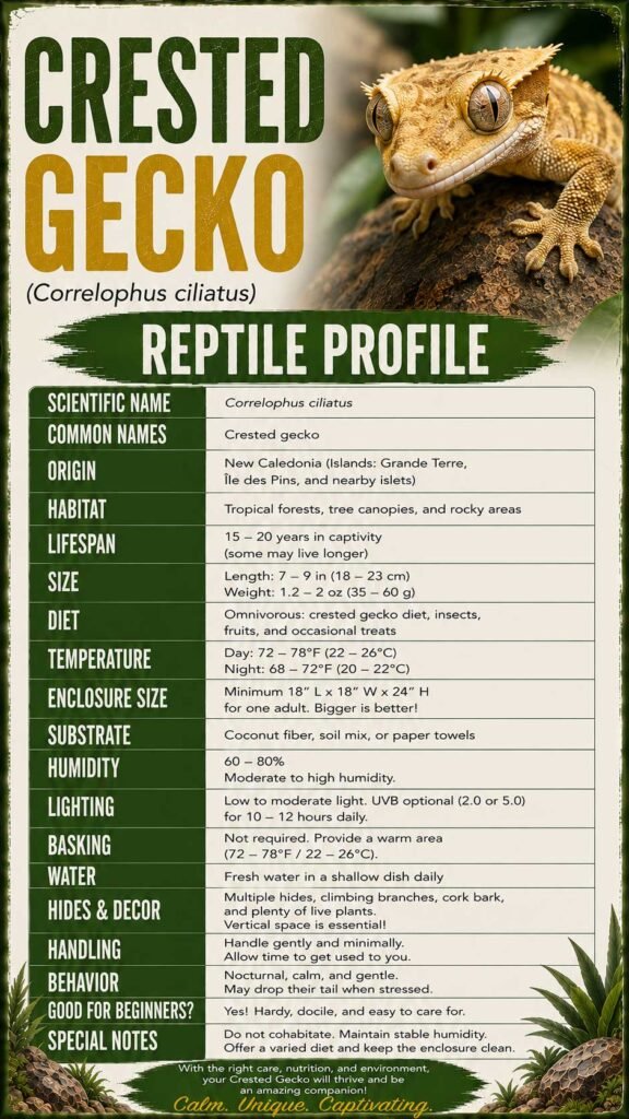 Crested Gecko Info