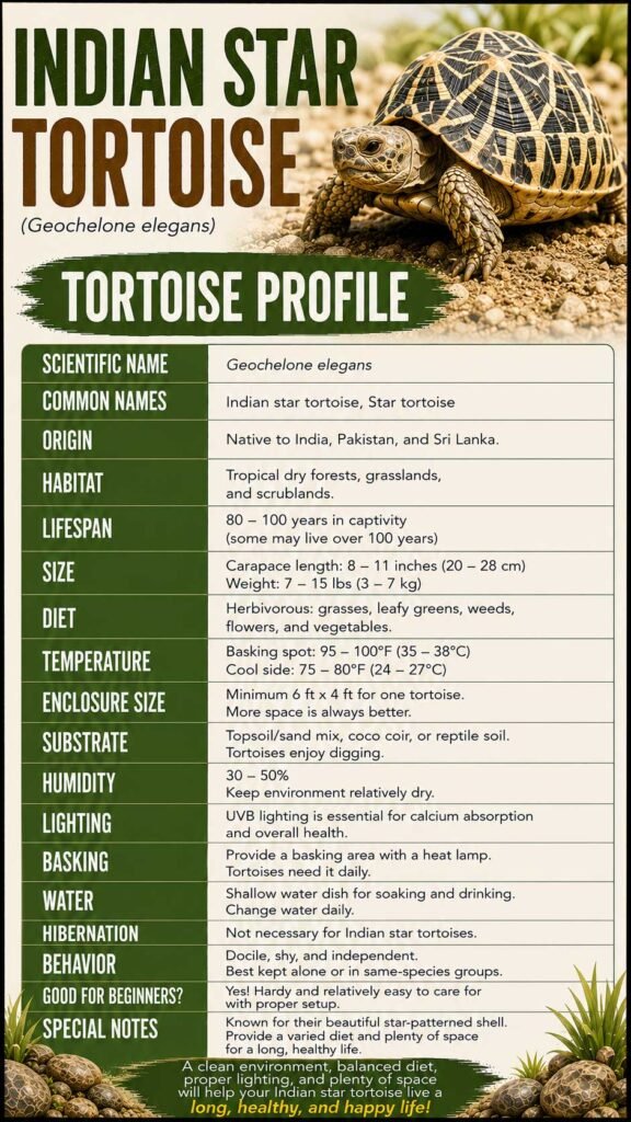 Indian Star Tortoise Info