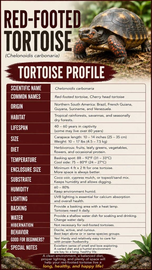 Red-Footed Tortoise Info