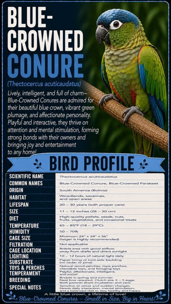 Blue-Crowned Conure Info