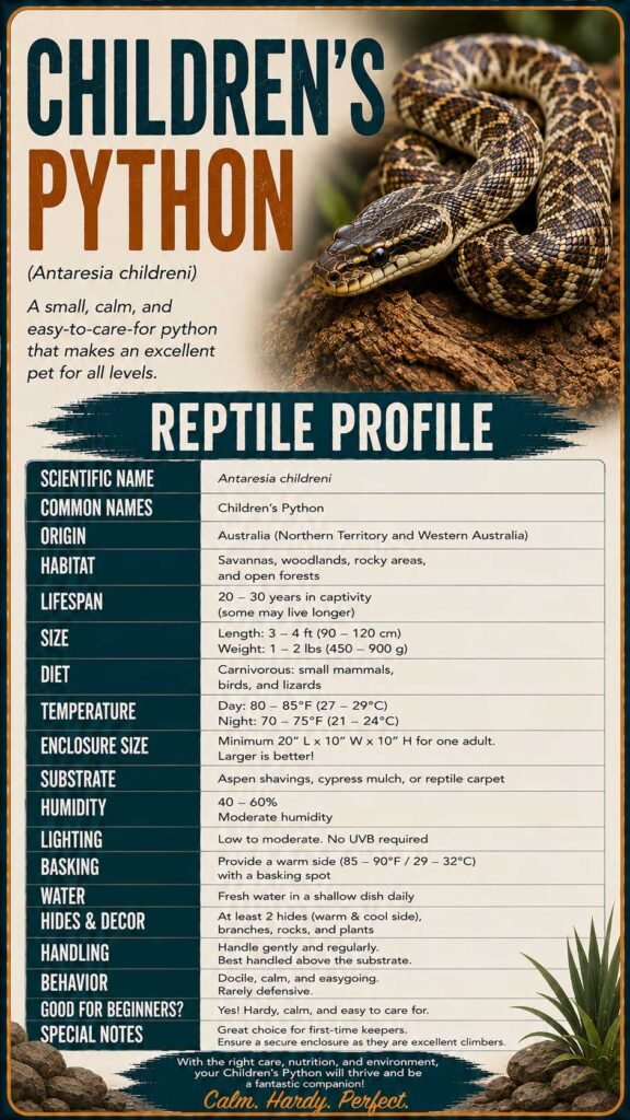 Childrens Python Info