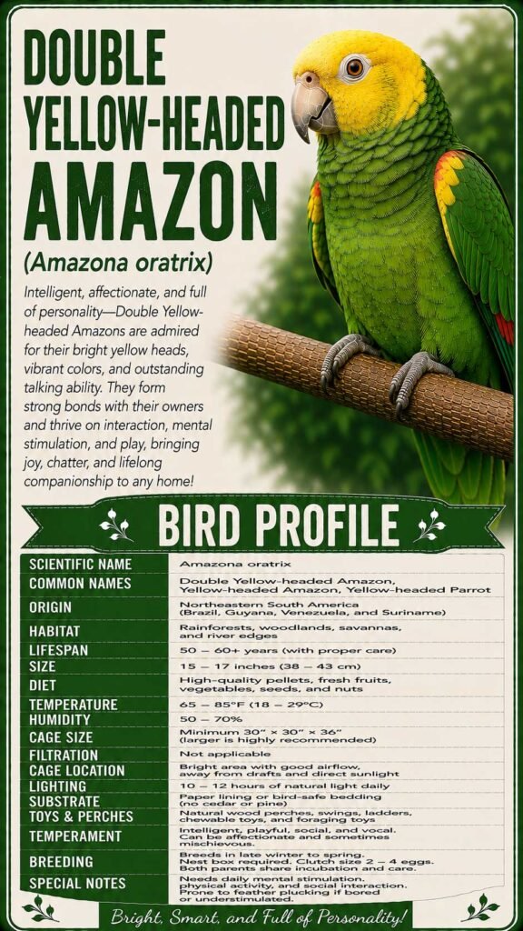 Double-Yellow-Headed Amazon Info