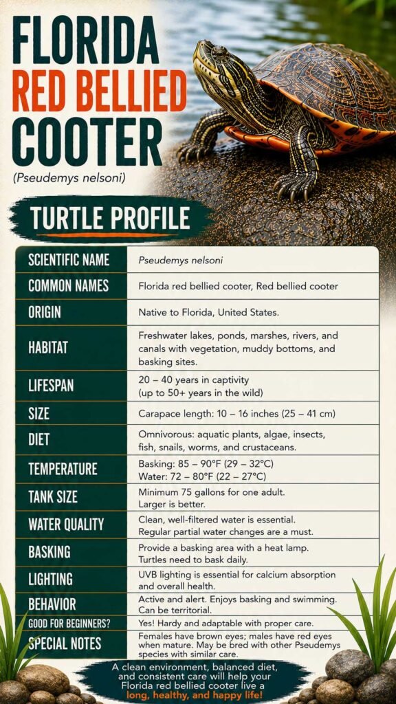 Florida Red-Bellied Cooter Turtle Info