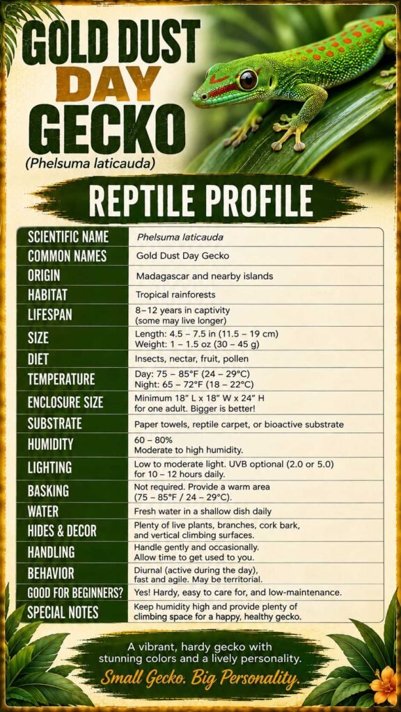 Gold Dust Day Gecko Info
