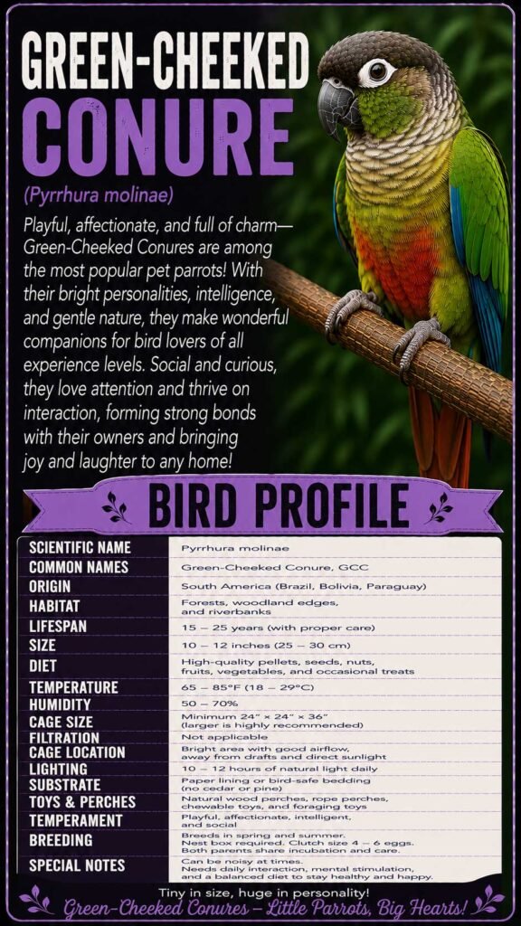 Green-Cheeked Conure Info