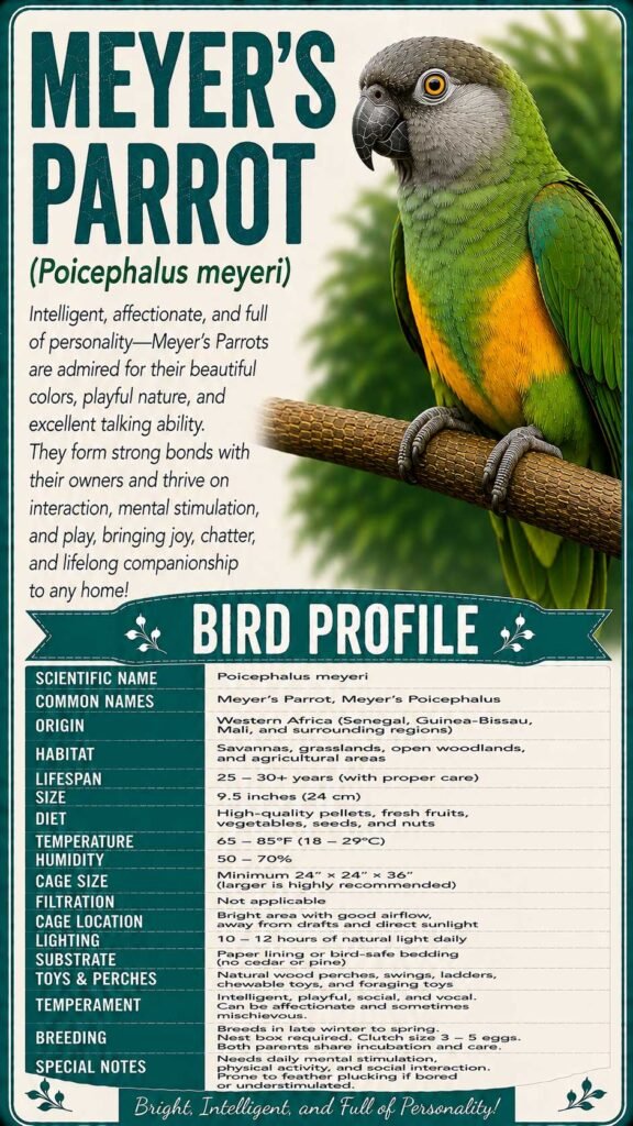 Meyers Parrot Info