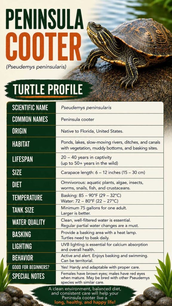 Peninsula Cooter Turtle Info