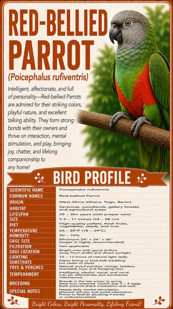 Red-bellied Parrot Info