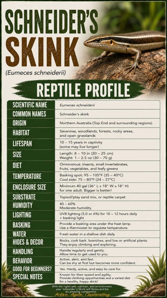 Schneiders Skink Info