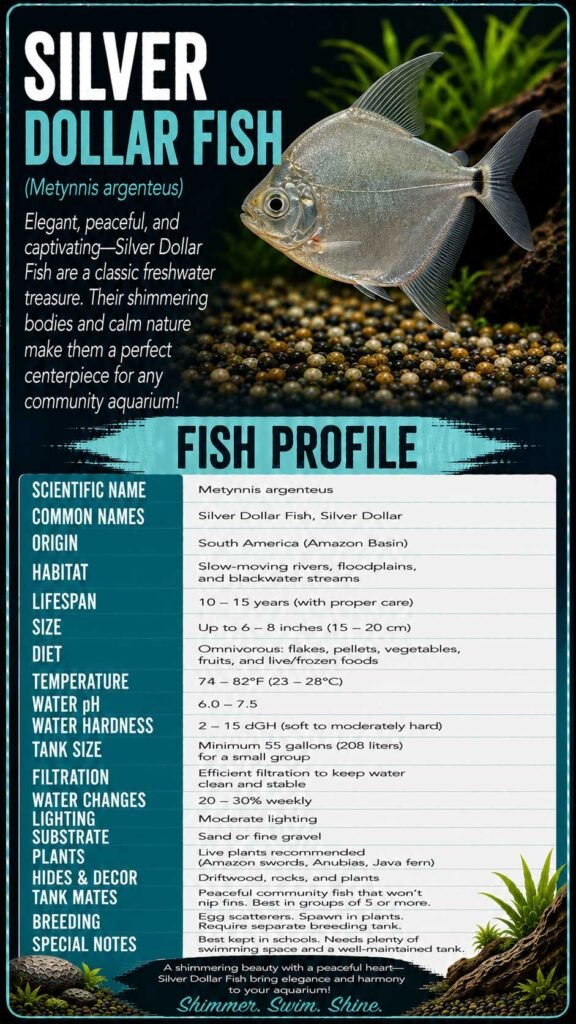 Silver Dollar Fish Info